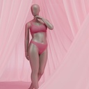 Paspop lingerie dame, volslank model, C-cup, metallic huidskleur, staande pose 21C