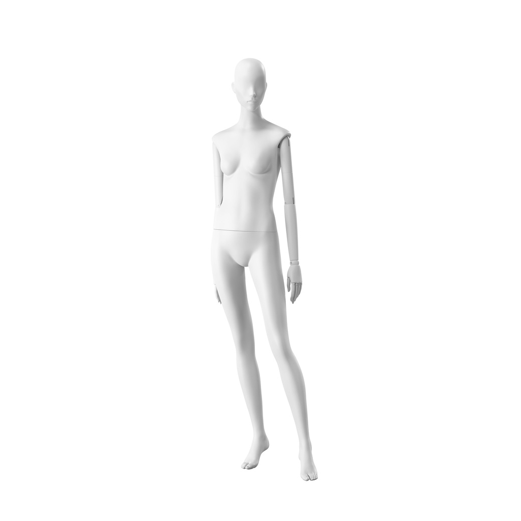 BINK - Elegant female mannequin, semi-abstract head, EU34, colour white, Mirror Mirror, pose FM006