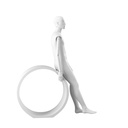 Stijlvolle herenetalagepop, semi-abstract hoofd, EU48, kleur wit, Mirror Mirror, zittende pose MM204