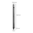 Voetpin 15 cm lang, dia 13 mm, M12, verchroomd staal