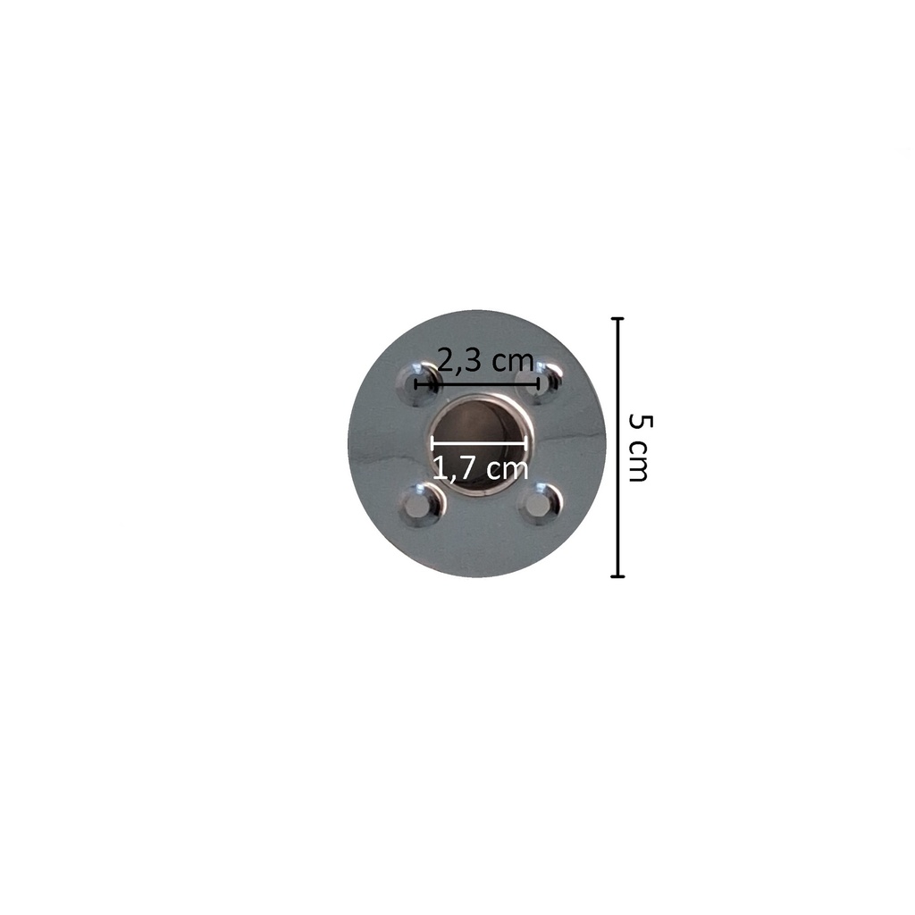 Bovenarm draaifitting (2 delig) voor houten armen, chroom
