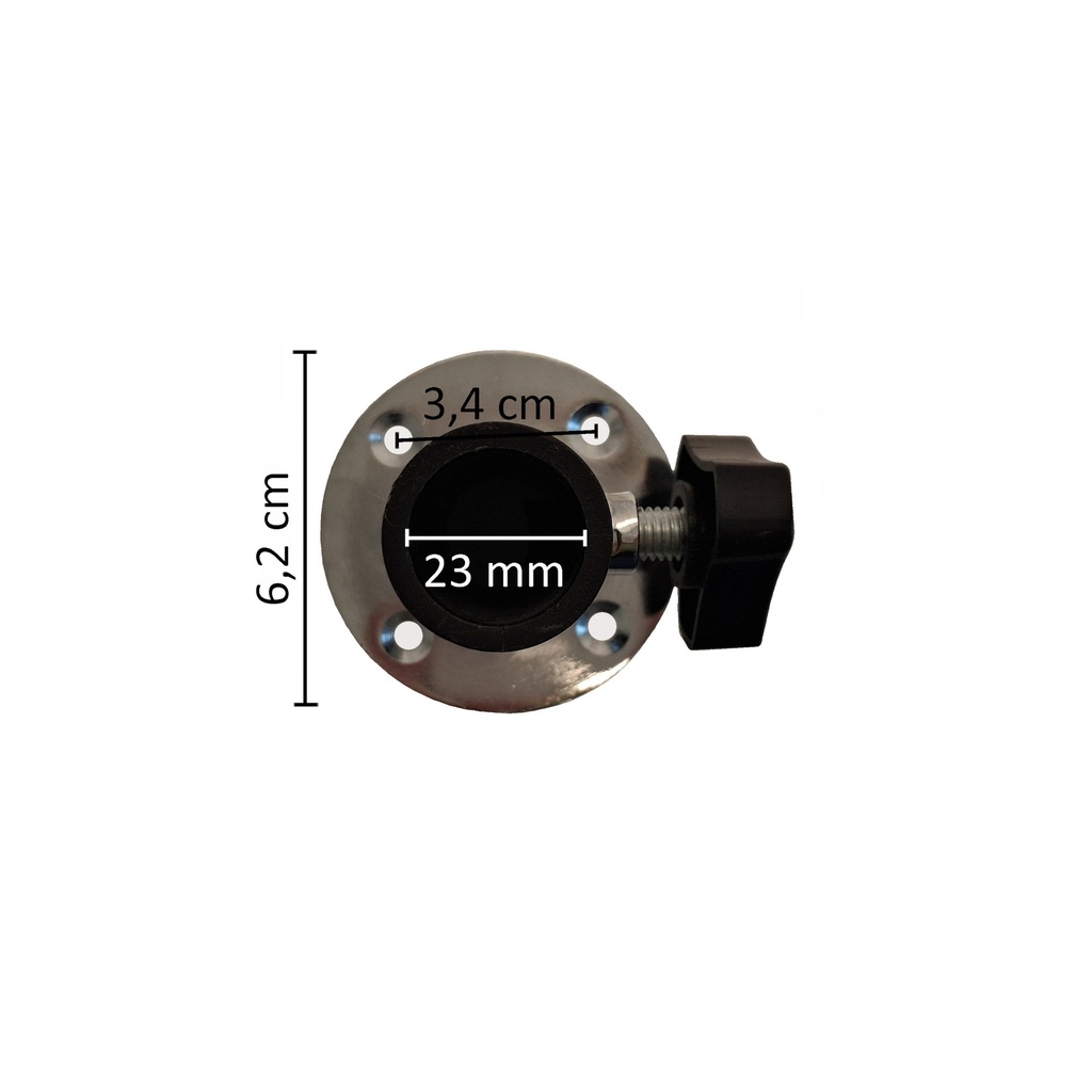 Staanderconnector voor tiges dia 22mm, chroom 