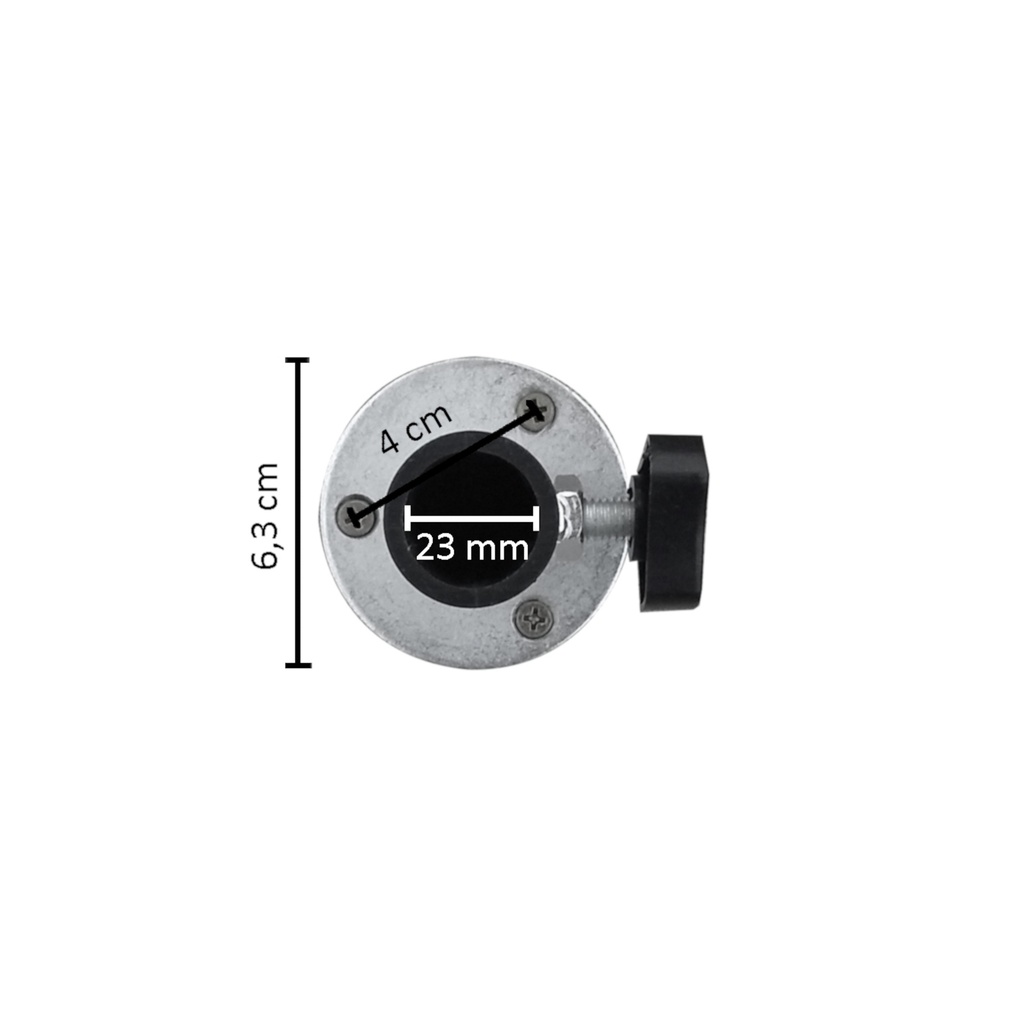 Staanderconnector voor tiges dia 22mm, ABS