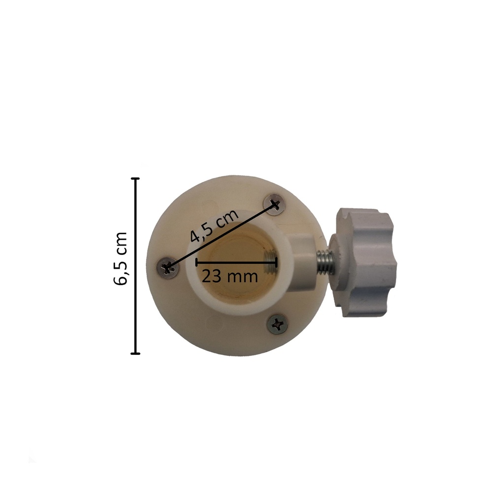 Staanderconnector voor tiges dia 22mm, ABS
