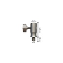 Connector voor kuitpin, M12, geborstelde RVS