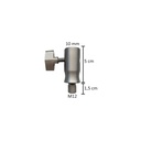 Connector voor kuitpin, M12, nikkel