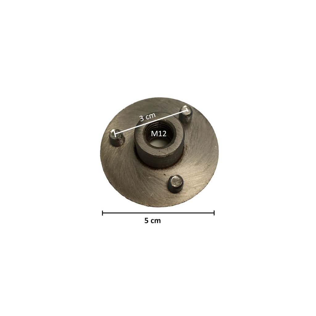 Voetplaat connector M12, geborstelde RVS