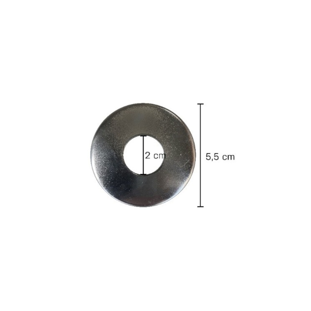 Voetplaat connector M12, geborstelde RVS