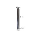Voetpin 16,5 cm lang, dia 13 mm, M12, verchroomd staal