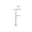 Rugpin voor In Shape/Top Sports etalagepop, geborsteld staal