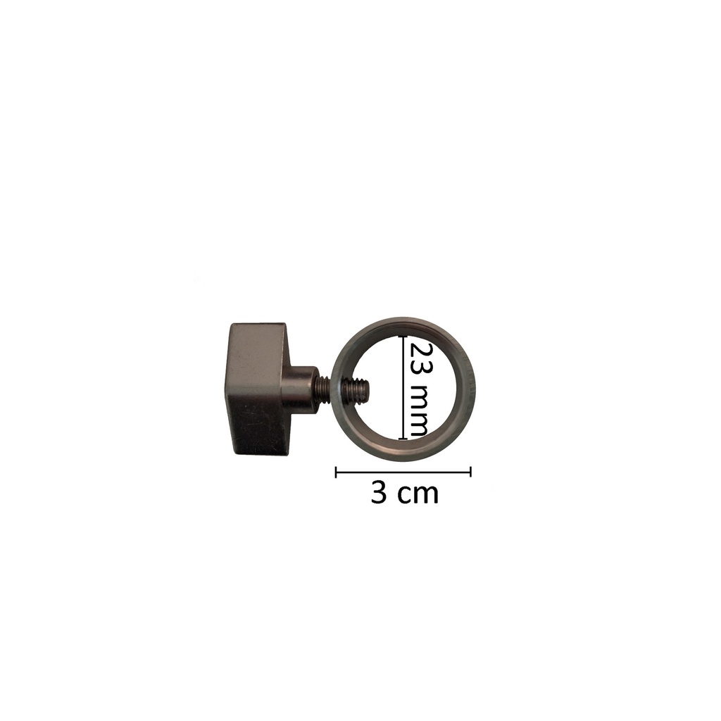 Ring als extra bevestiging van de buste op een staander, INOX