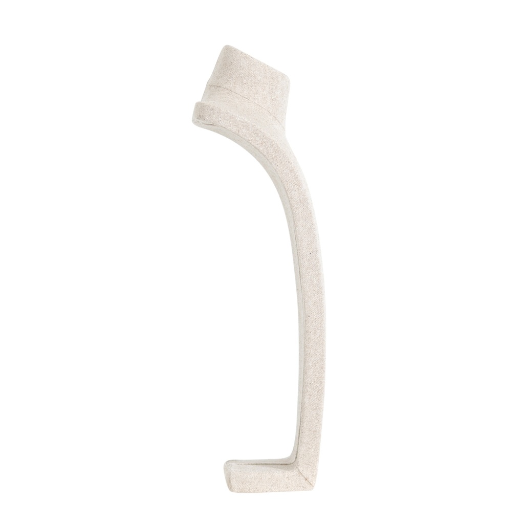 Juwelenbuste voor halskettingen, hoogte 54 cm, overtrokken met beige stof