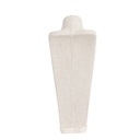 Juwelenbuste voor halskettingen, hoogte 54 cm, overtrokken met beige stof