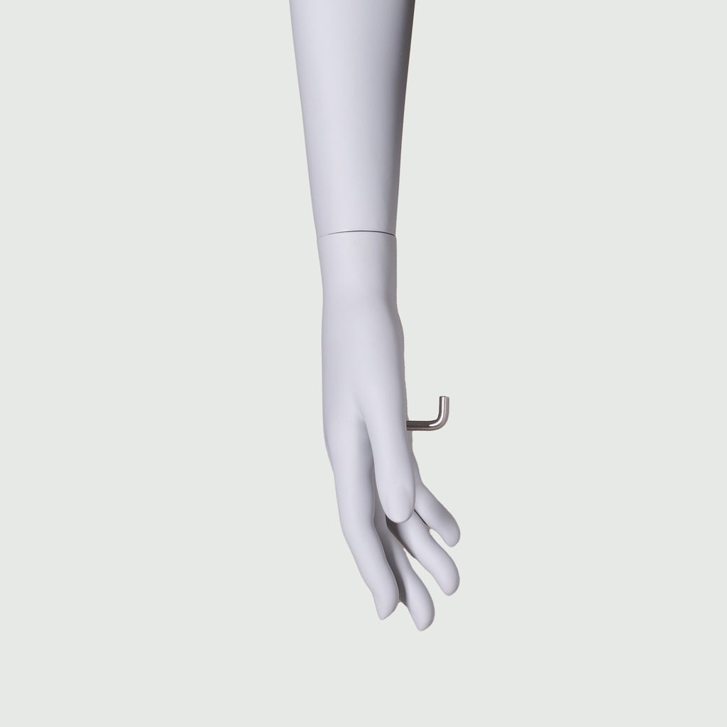 BINK - Plus size female mannequin with abstract head, size EU44, grey, standing pose 20
