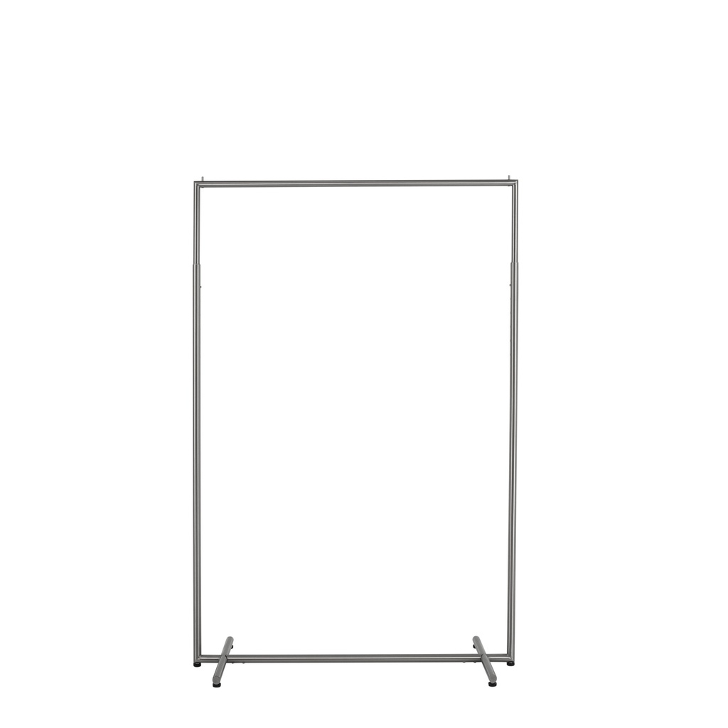 Verstelbaar kledingrek met ronde buizen, 120cm breed, geborsteld staal