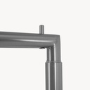 Verstelbaar kledingrek met ronde buizen, 120cm breed, geborsteld staal