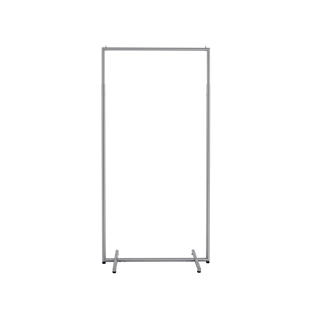 Verstelbaar kledingrek met ronde buizen, 90cm breed, geborsteld staal