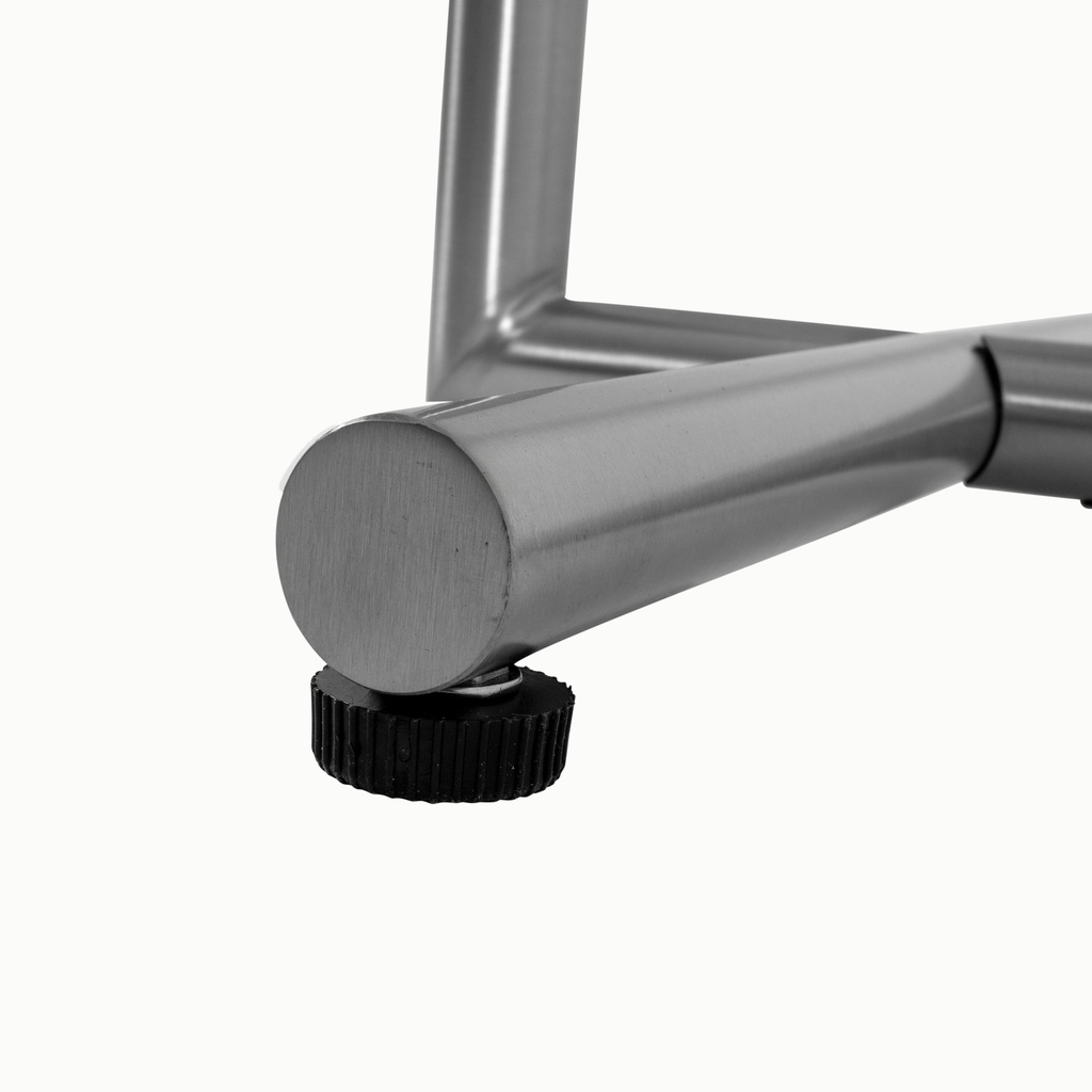 Verstelbaar kledingrek met ronde buizen, 90cm breed, geborsteld staal