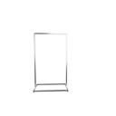 Stevig kort kledingrek, in vierkante metalen buis, geborsteld staal