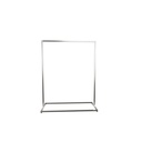 Stevig lang kledingrek in vierkante metalen buis, geborsteld staal