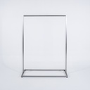 Stevig lang kledingrek in vierkante metalen buis, geborsteld staal