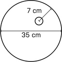 Ronde voetplaat dia 35 cm in glas met M12 connector op 7 cm