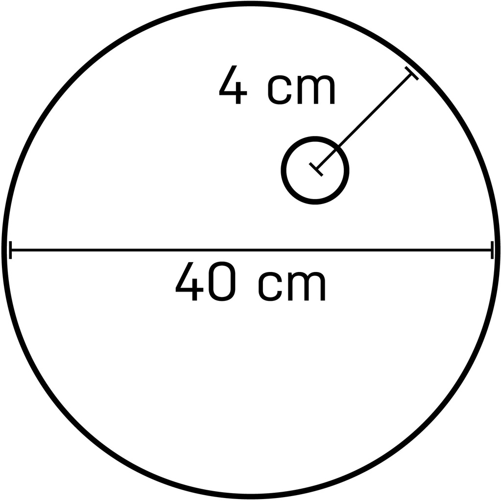 Ronde voetplaat dia 40 cm, gelaagd glas, M12 connector in nickel op 4 cm