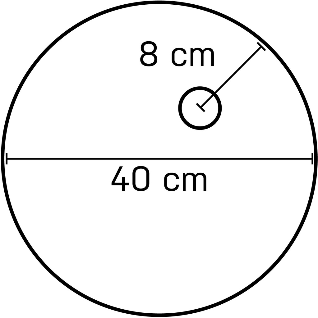 Ronde gehard glazen voet dia 40 cm, M12 nikkel aansluiting op 8 cm