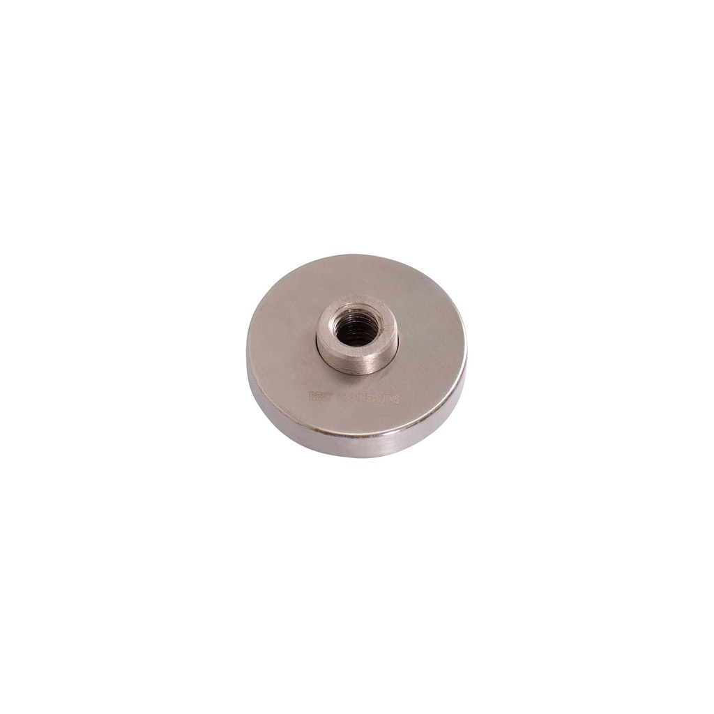 Ronde gehard glazen voet dia 40 cm, M12 nikkel aansluiting op 8 cm