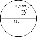 Ronde voetplaat, glas dia 42 cm, M12 nikkel connector