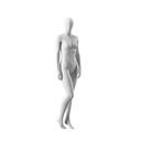 Dames paspop, abstract ballonhoofd, confectiemaat 38EU, wit mat, staande pose 09