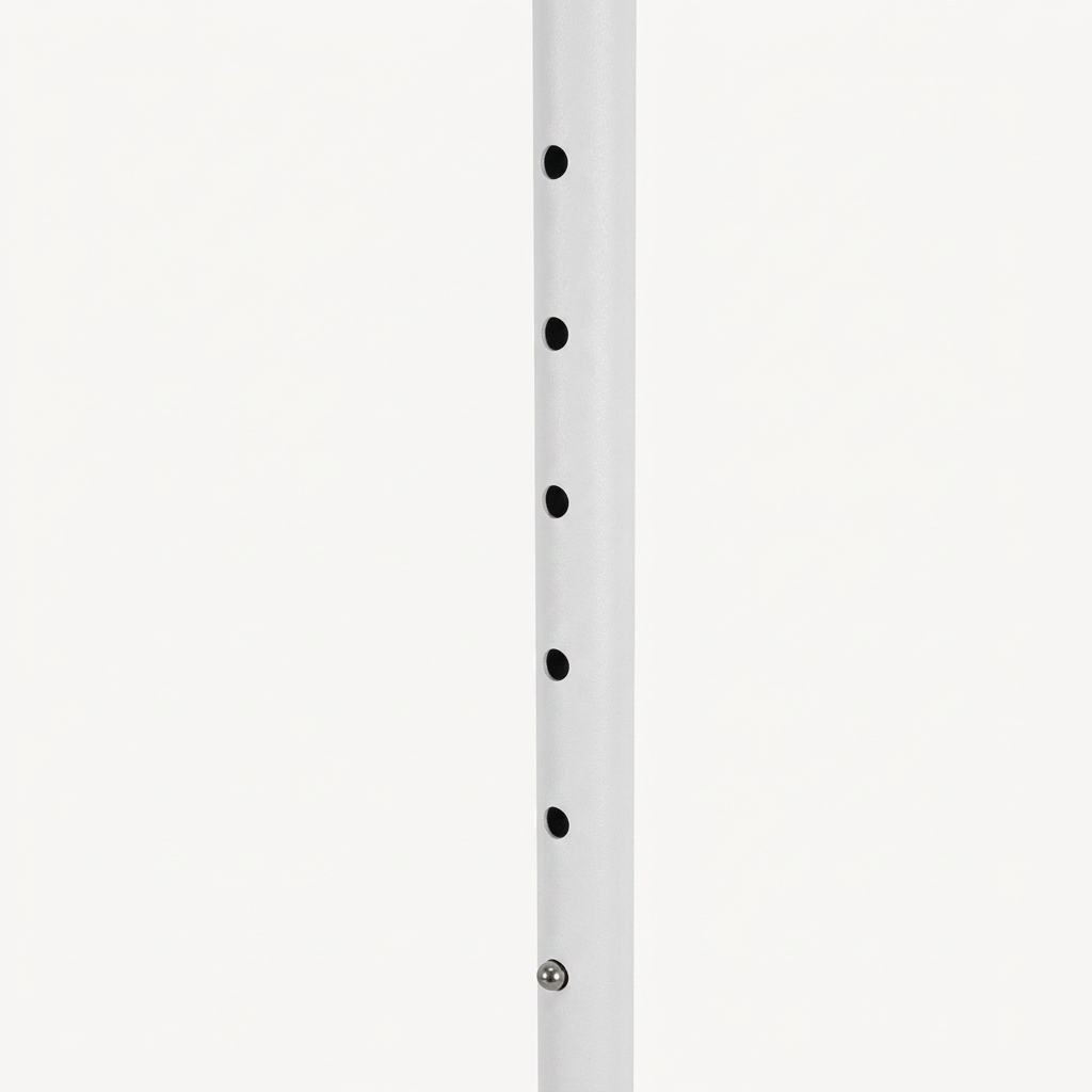 Verstelbaar kledingrek met ronde buizen, 120cm breed, wit mat