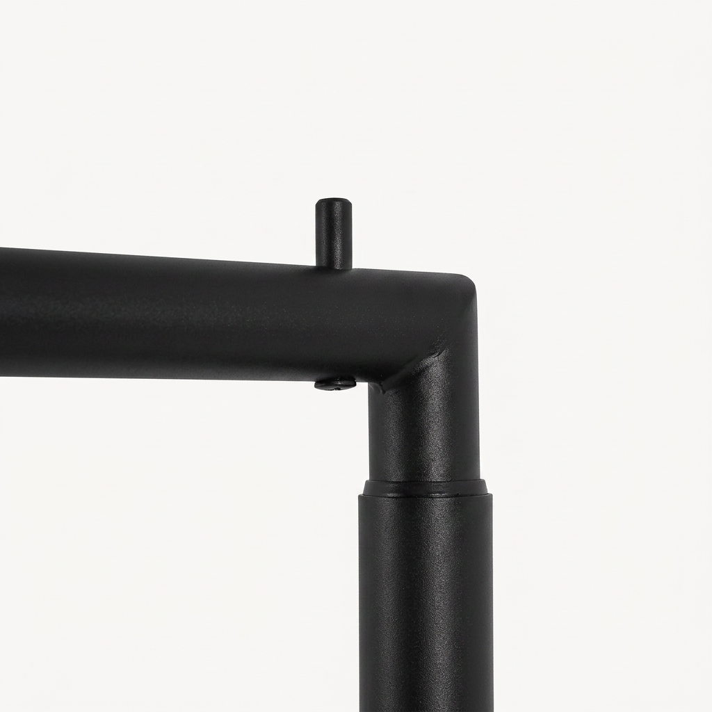 BINK - Adjustable clothing rack, round metal tubes, width 120cm, black matt