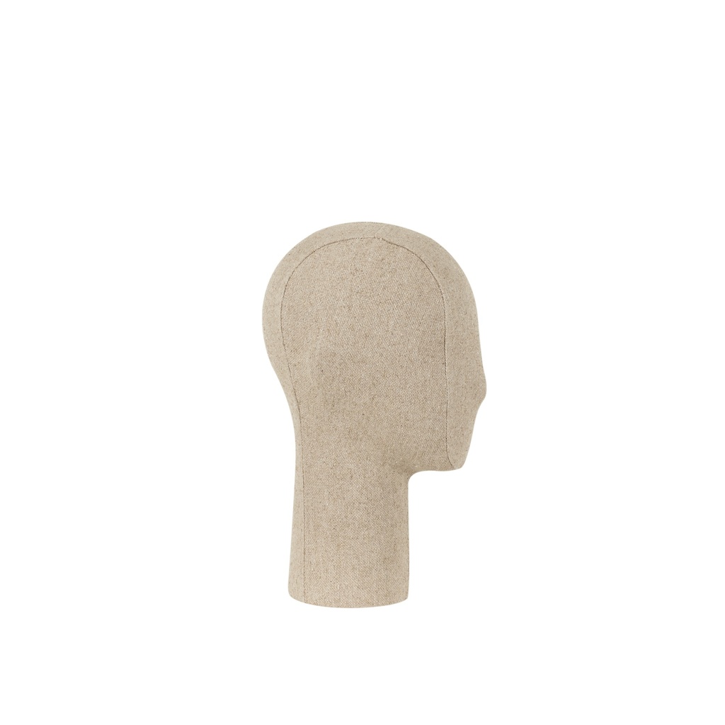 Kinderhoofd 8 jaar, collectie Maison Marlu, overstikt met beige stof