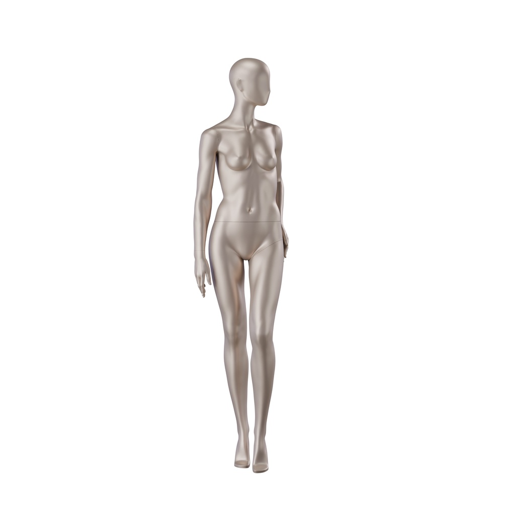 Paspop lingerie dame, A-cup, metallic huidskleur, staande pose 09A