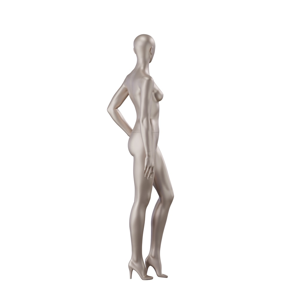 Paspop lingerie dame, A-cup, metallic huidskleur, staande pose 09A