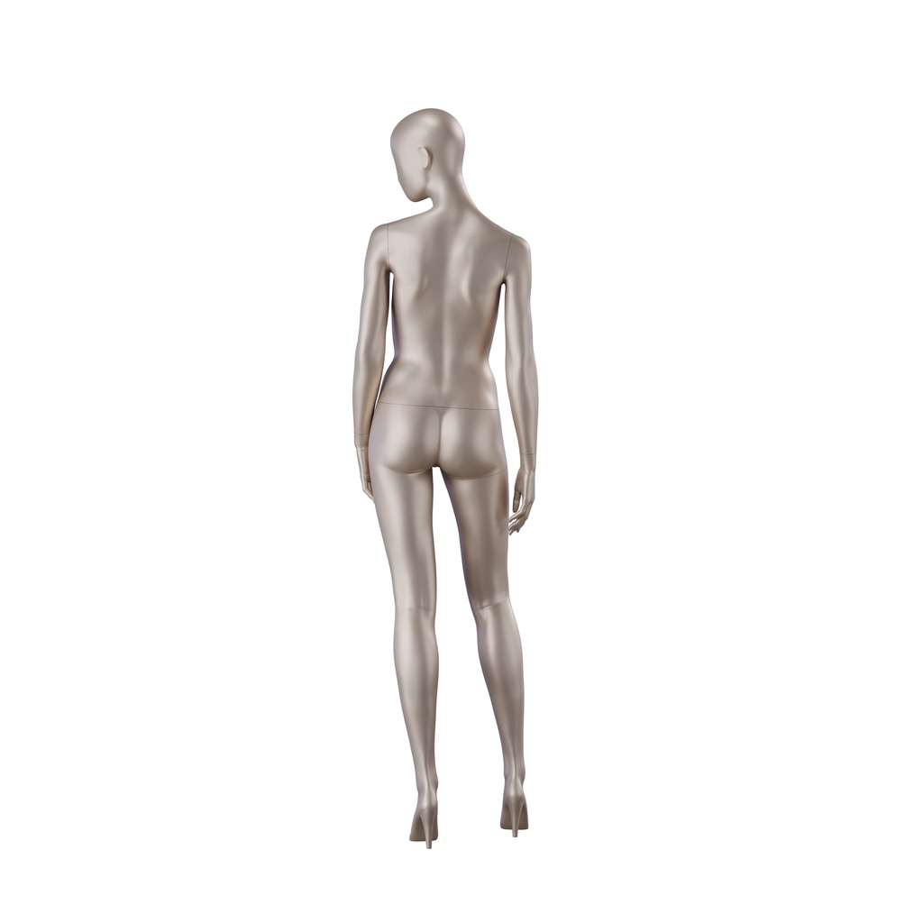 BINK - Underwear mannequin, female, A-cup, bronze metallic skin color mat, standing pose 13A