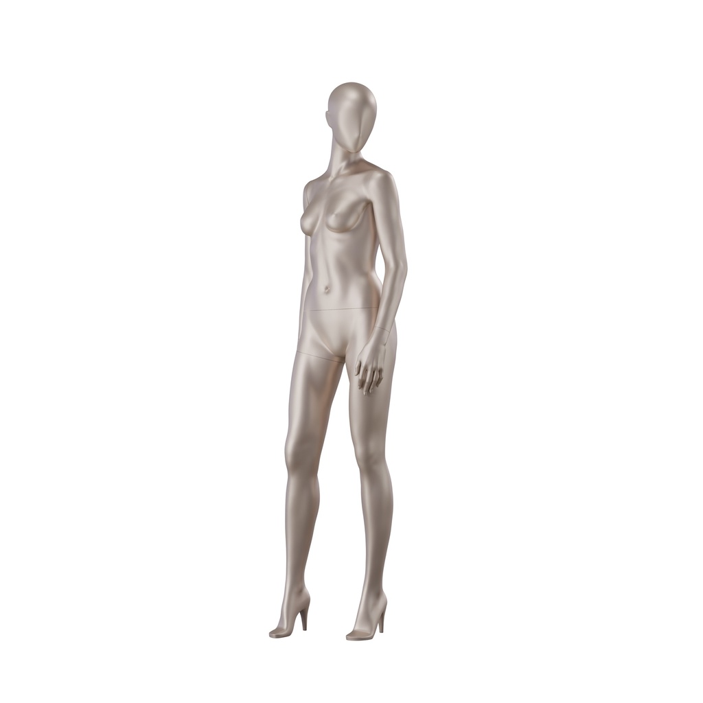 BINK - Underwear mannequin, female, A-cup, bronze metallic skin color mat, standing pose 13A