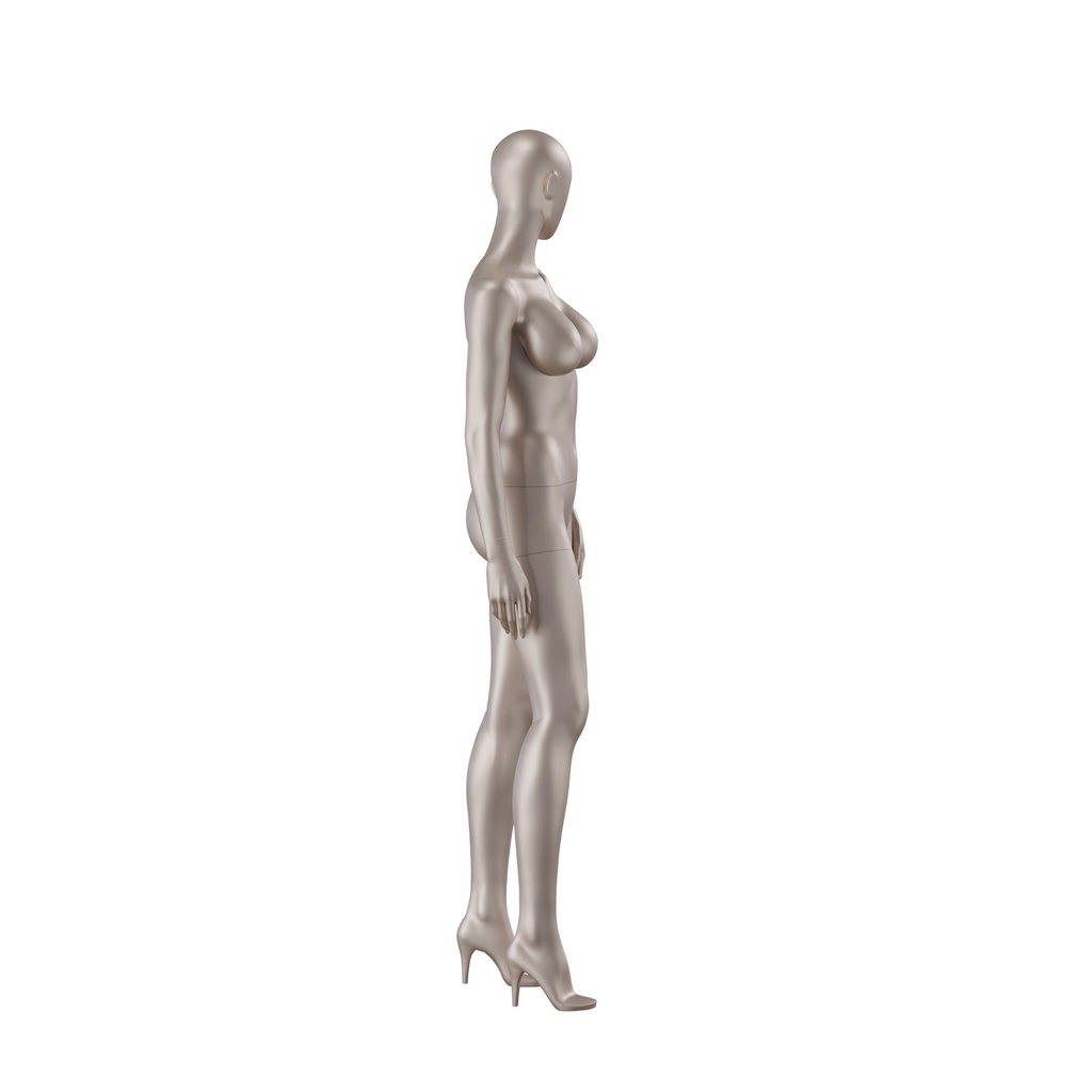 BINK - Underwear mannequin, female, D-cup, bronze metallic skin color mat, standing pose 13D