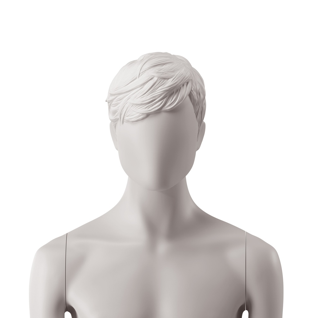 BINK - Abstract men's head with stylised wavy hair, light grey colour