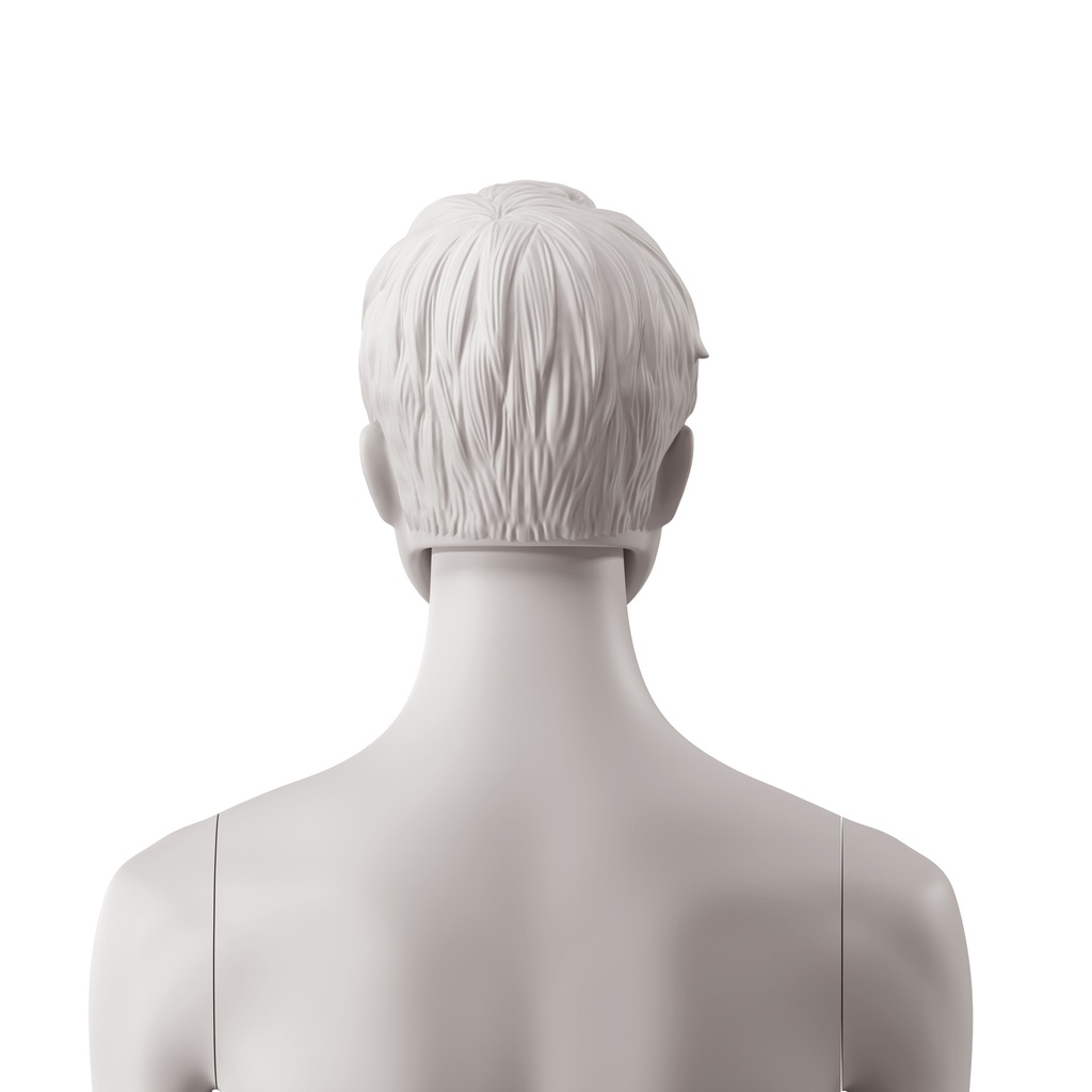 BINK - Abstract men's head with stylised wavy hair, light grey colour