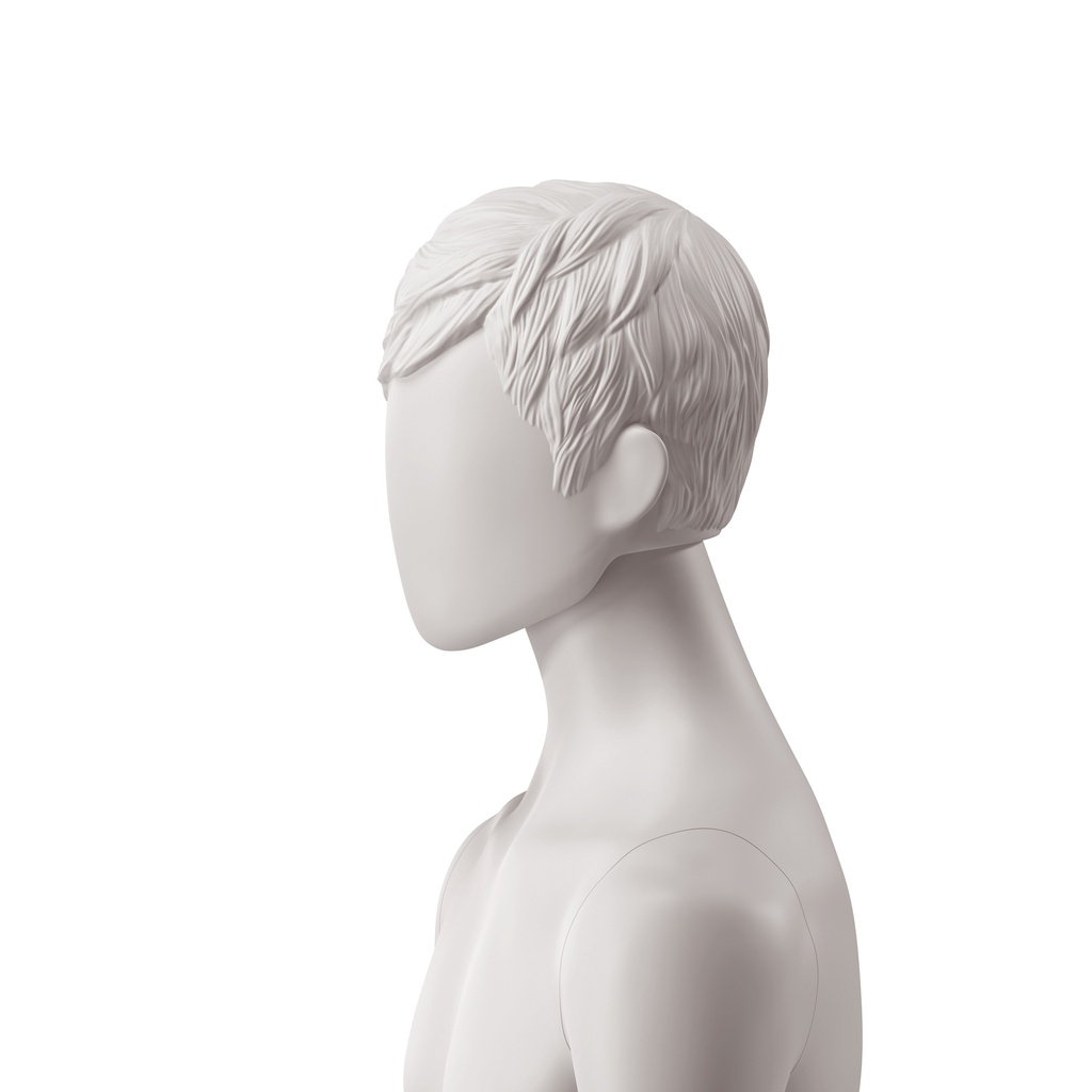 BINK - Abstract men's head with stylised wavy hair, light grey colour