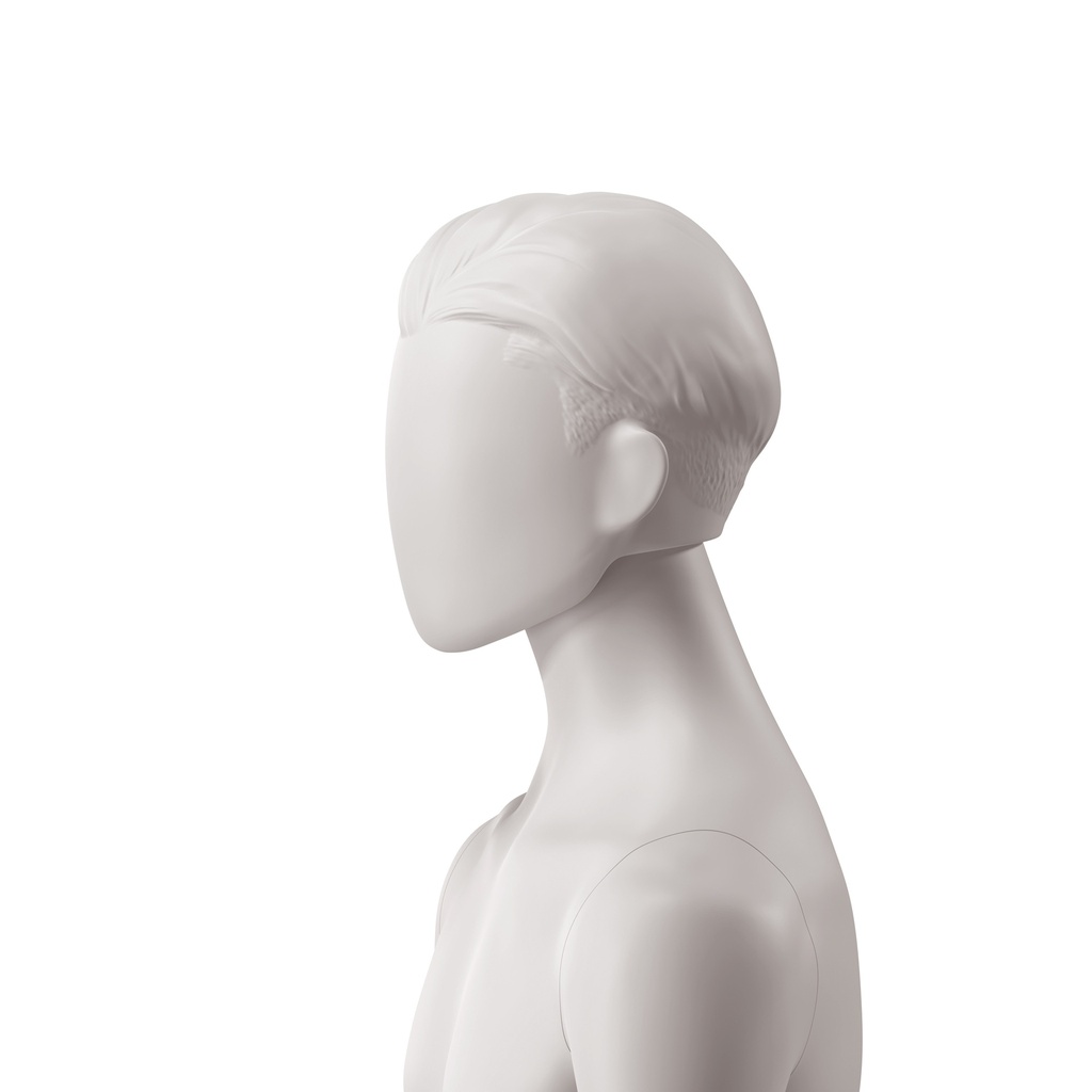 BINK - Abstract men's head with stylised hair, light grey colour