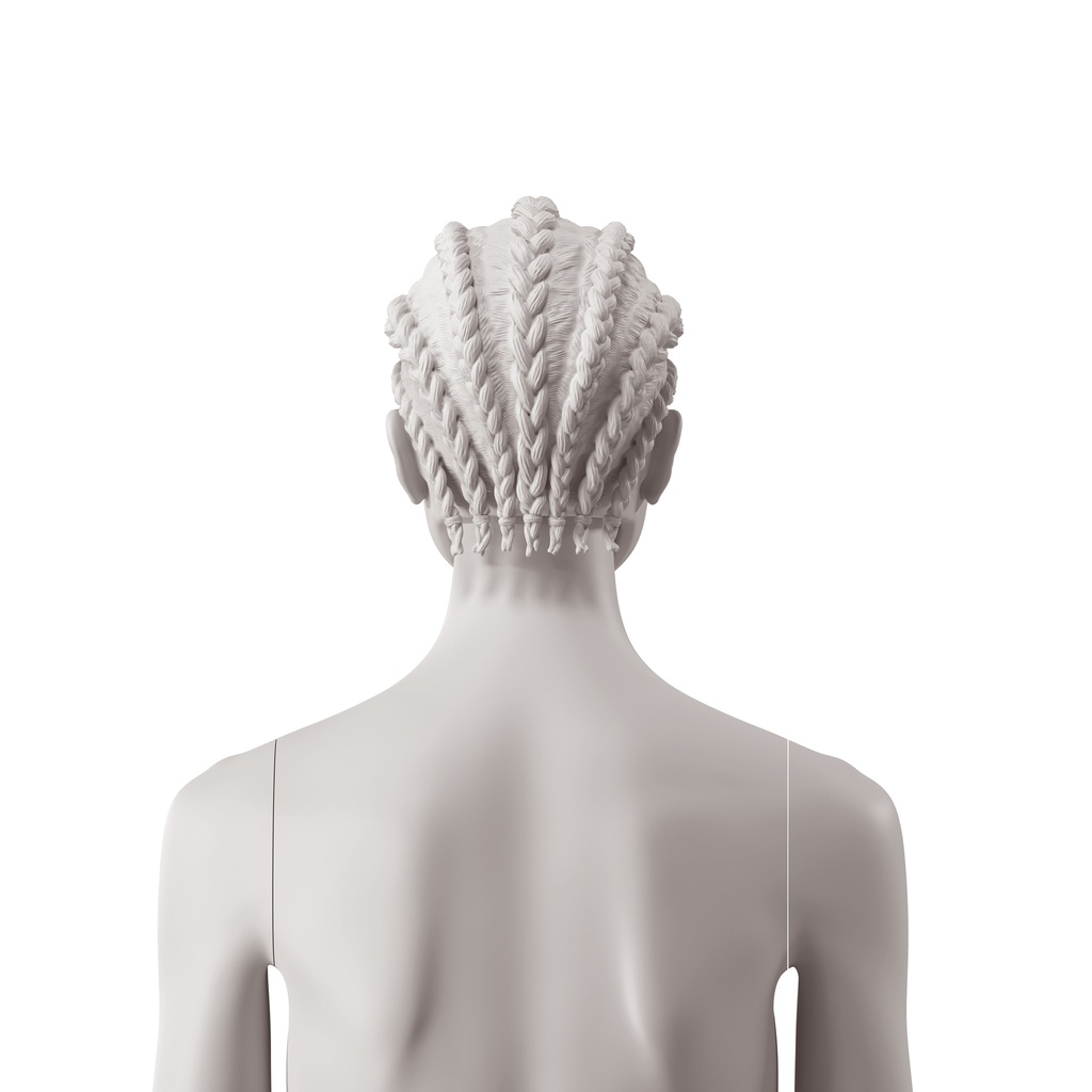 BINK - African woman's head with stylised hair, light grey colour 