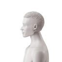 Afrikaans herenhoofd met gestileerd haar, kleur lichtgrijs