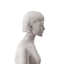Asiatisch dameshoofd met gestileerd haar, kleur lichtgrijs