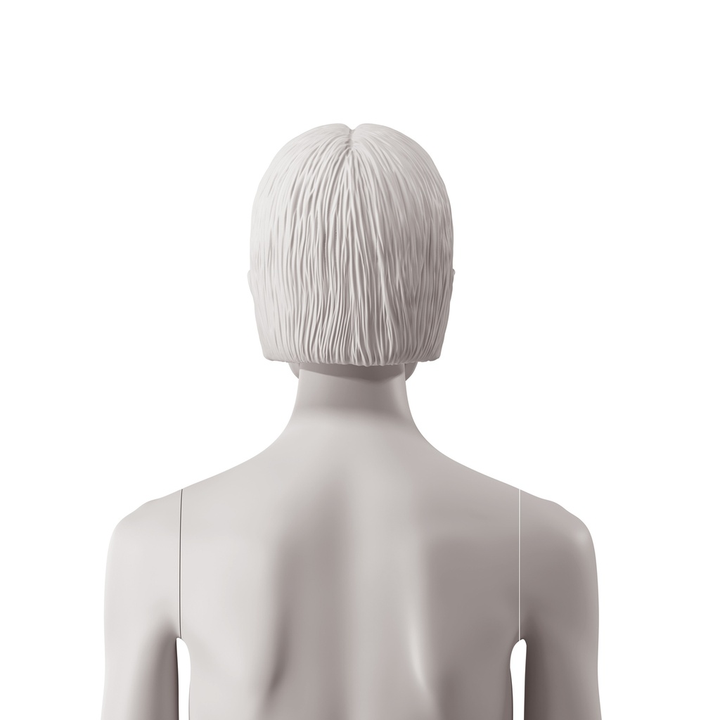 BINK - Asian woman's head with stylised hair, light grey colour