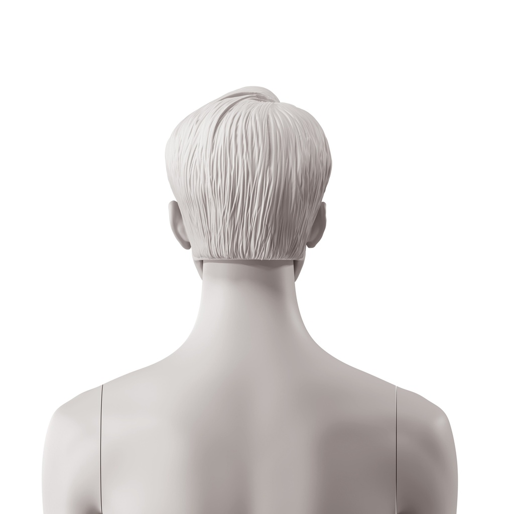 BINK - Asian men's head with stylised hair, light grey colour
