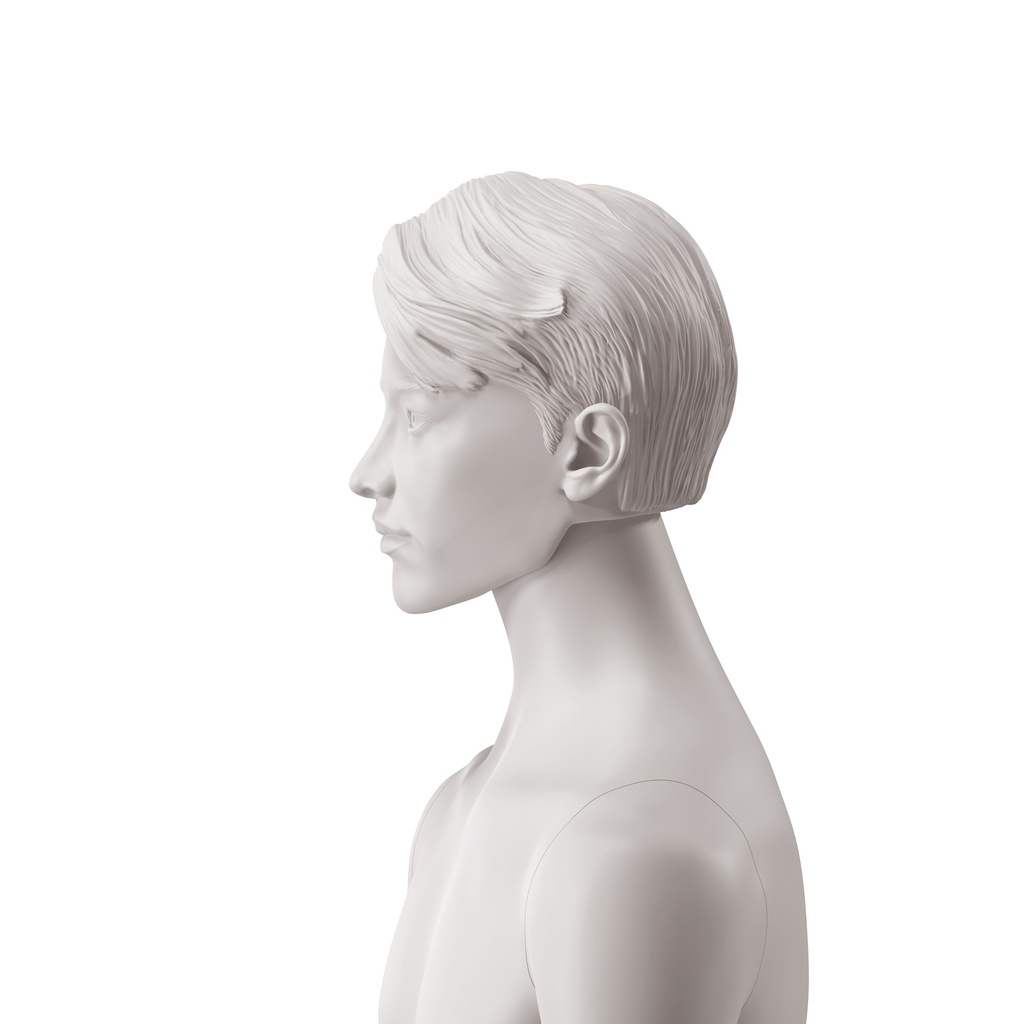 BINK - Asian men's head with stylised hair, light grey colour