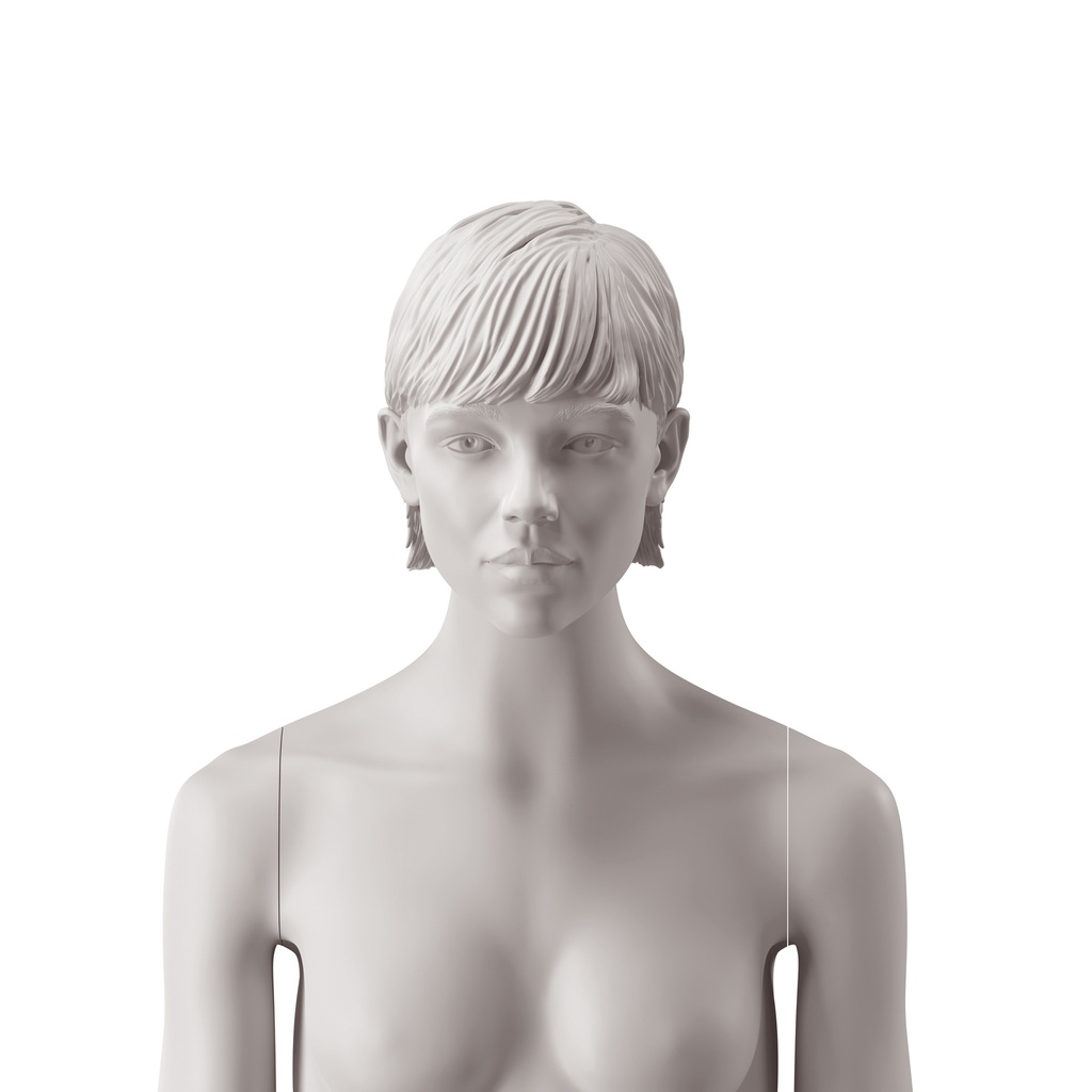 BINK - Woman's head with stylised hair, light grey colour